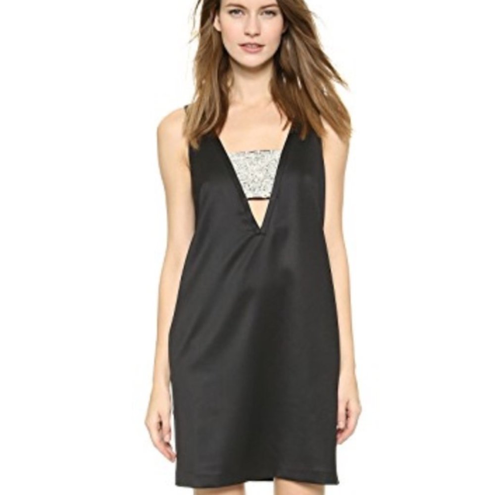 Club Monaco Darelle Dress in Black w/ Pearls